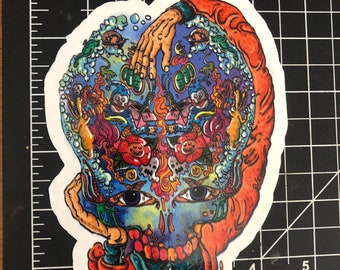 The universe sticker Die Cut Earth Kind Designs TM inspired Live Grateful Original Dead image.