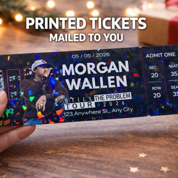 Physical Custom Concert Ticket – Personalized Printed Event Souvenir – Laminated Ticket Keepsake – Surprise Gift for Birthday, Anniversary