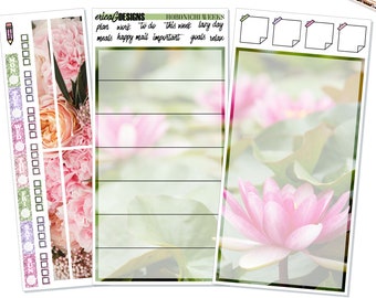 Garden Party | Hobonichi Weeks - FULL PAGE Add-on | Printable Weekly Sticker Kit