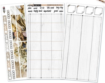 Farmhouse | Hobonichi Weeks - FULL PAGE Add-on | Printable Weekly Sticker Kit