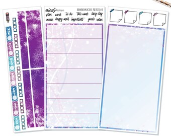 Ice Princess | Hobonichi Weeks - FULL PAGE Add-on | Printable Weekly Sticker Kit