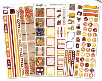 Furry Friendsgiving | Hobonichi Weeks - STANDARD KIT ONLY | Printable Weekly Sticker Kit