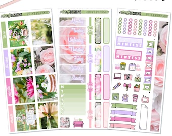Garden Party | Print Pression Weeks Planner | Printable Weekly Sticker Kit