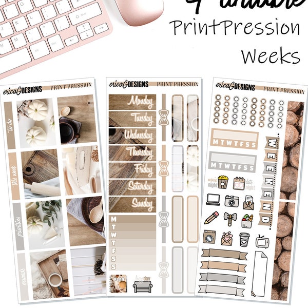 Farmhouse | Print Pression Weeks Planner | Printable Weekly Sticker Kit