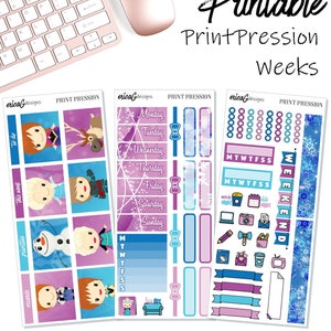 Ice Princess | Print Pression Weeks Planner | Printable Weekly Sticker Kit