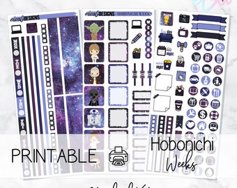 Galaxy Far, Far Away | Hobonichi Weeks - STANDARD KIT ONLY | Printable Weekly Sticker Kit