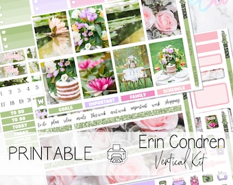 Garden Party | Erin Condren Vertical | Printable Weekly Sticker Kit