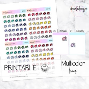 Dishes | Icon/Functional Multicolor | Printable Stickers
