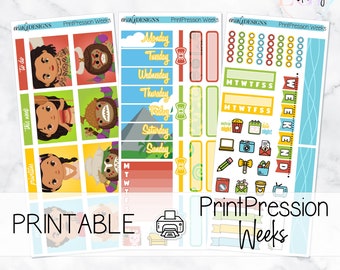 Polynesian Princess | Print Pression Weeks Planner | Printable Weekly Sticker Kit