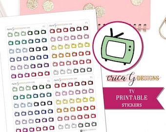 TV | Icon/Functional Multicolor | Printable Stickers