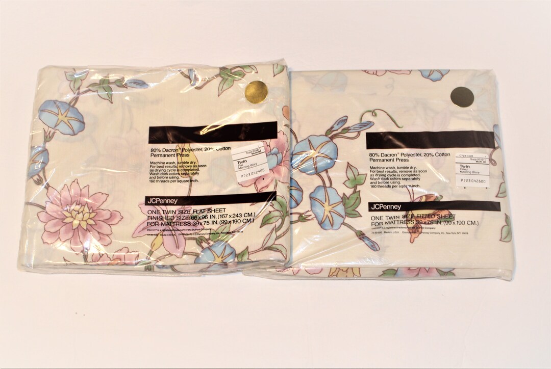 Vintage Jcpenney Permanent Press Floral Twin Sized Fitted and Etsy
