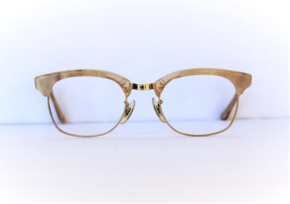 Vintage Shuron Browline Eyeglass Frames: 1950s Bl… - image 1