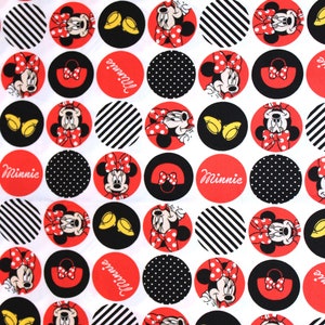 Minnie Mouse Minnie Dot ICONS Cotton Fabric Sold by the Yard, Springs Creative Products Group LLC 2015, 44&quot; wide