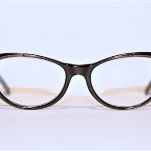 Vintage American Optical Womens Brown Plastic Cat Eye Eyeglass Frame, 48-16-140, Prescription Bifocal Lenses, Prop