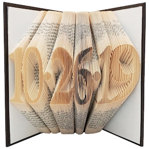 1st First Anniversary Gift for Her Him, Custom Date Folded Book Art