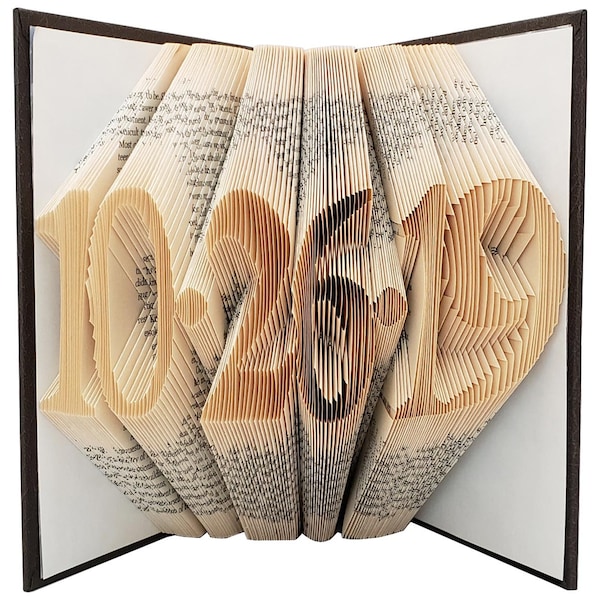 1st First Anniversary Gift for Her Him, Custom Date Folded Book Art