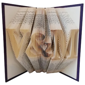 Unique Wedding Centerpieces, Custom Initials Folded Book Art Couples Gift, First Paper Anniversary Gifts