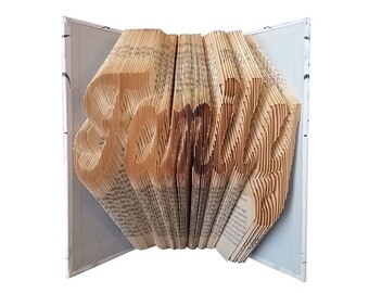 Family House Warming Gift Folded Book Art, Origami Centerpiece Sculpture Decoration