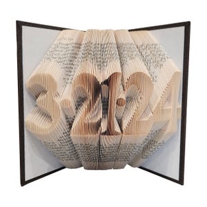 First Paper Anniversary Gift, Wedding Date Folded Book Art, Personalized 1st Anniversary Gift, Book Fold for Him Her, Boyfriend, Girlfriend