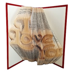 Ich liebe Dich Gefaltete Buch Kunst, Liebe Buch Falten Skulptur, Hochzeitsgeschenk, Geburtstagsgeschenk, Papier Jahrestag