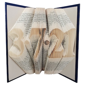 Date Book First Anniversary Gift for Boyfriend or Girlfriend, Paper Anniversary Origami Folded Book Art for Him or Her