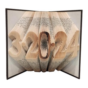 Custom Date Book Fold, 1st First Paper Anniversary Gifts, Personalized Wedding Gift Folded Book Art