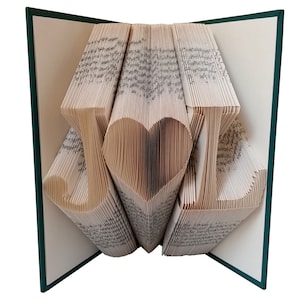 Paper Anniversary Gift for Couples, Personalized Initials Folded Book Art
