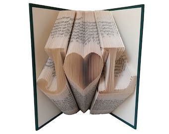 Paper Anniversary Gift for Couples, Personalized Initials Folded Book Art