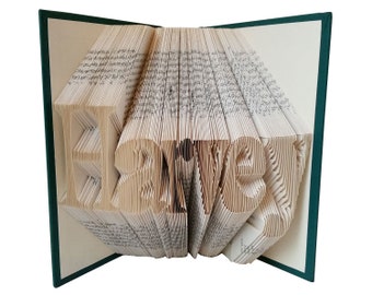 Custom Name Folded Book Art Anniversary Gift