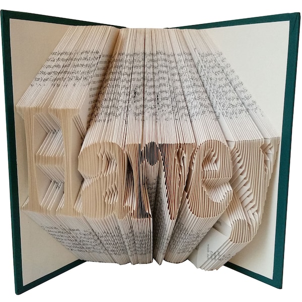 Custom Name Folded Book Art Anniversary Gift