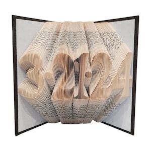 First Anniversary Gifts for Couple, Anniversary Date Folded Book Art, Personalized Wedding Date Display Gift for Her or Him