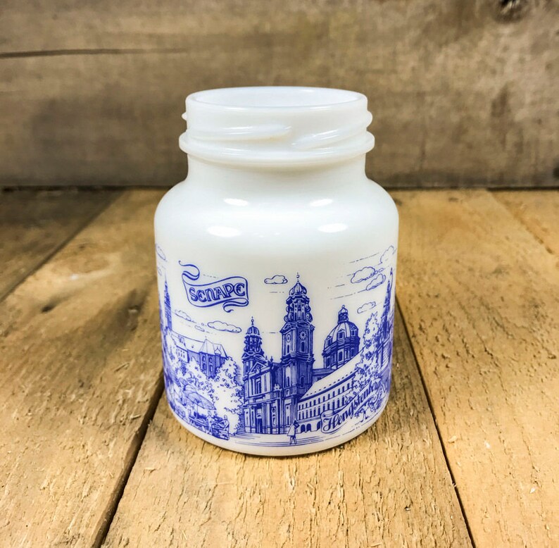 Vintage GERMAN Milk Glass Mustard Jar Munchen Senf Senape Etsy