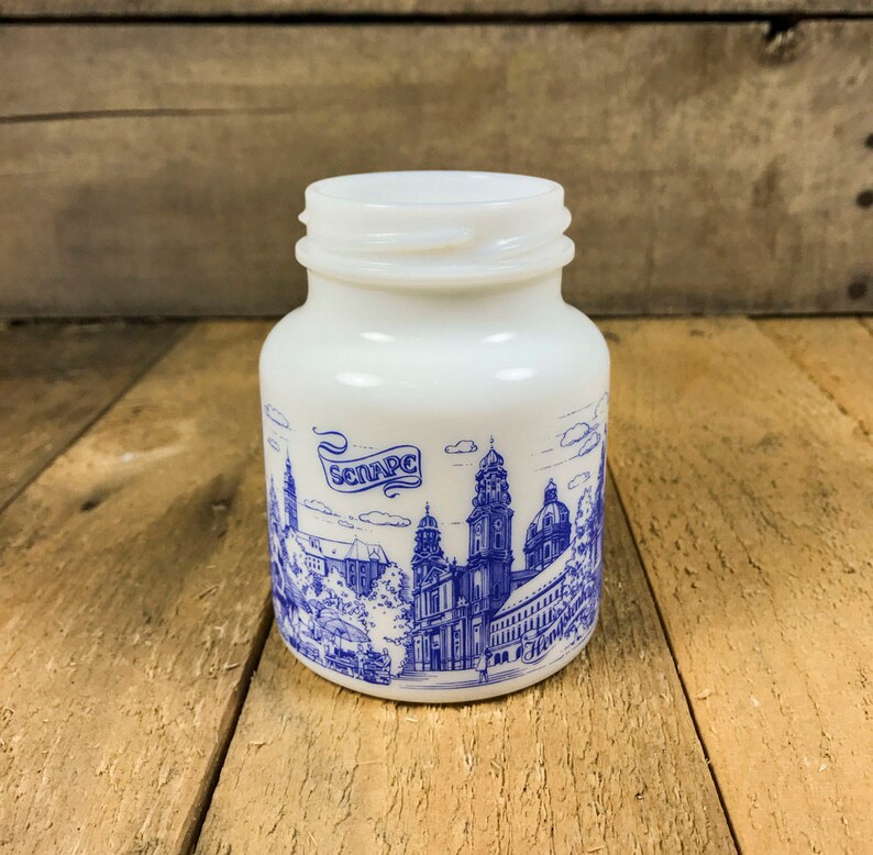 Vintage GERMAN Milk Glass Mustard Jar Munchen Senf Senape Etsy