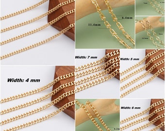 18K Gold Filled Chain Bulk - Jewelry Accessories Wholesale - 0.3 Microns -3 Feet / 1Meter