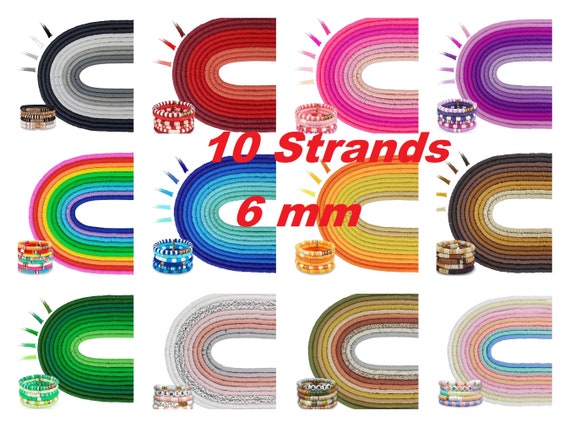Clay Bead Bracelet Kit Polymer, 10 Strands Flat Round Disc 6 Mm, Supplies  Strands Heishi Clay Beads for Bracelet Making 