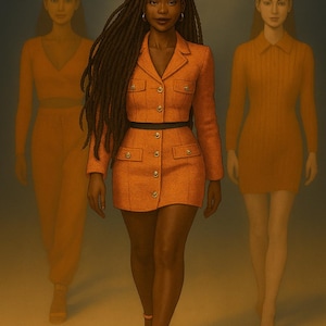 Traje de mujer / Traje de falda de mujer / Traje de mujer a medida / Traje de mujer / Blazer de mujer / Falda de crochet / Traje de tweed / RESERVA