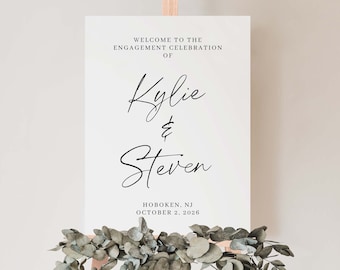 PRINTED Engagement Party Welcome Sign, Welcome To Our Engagement, Minimalist Wedding, Engagement Sign, Modern Engagement Welcome, #7007