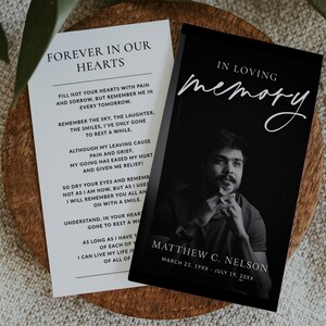 Personalized Memorial Prayer Cards: Funeral Remembrance, Celebration of Life