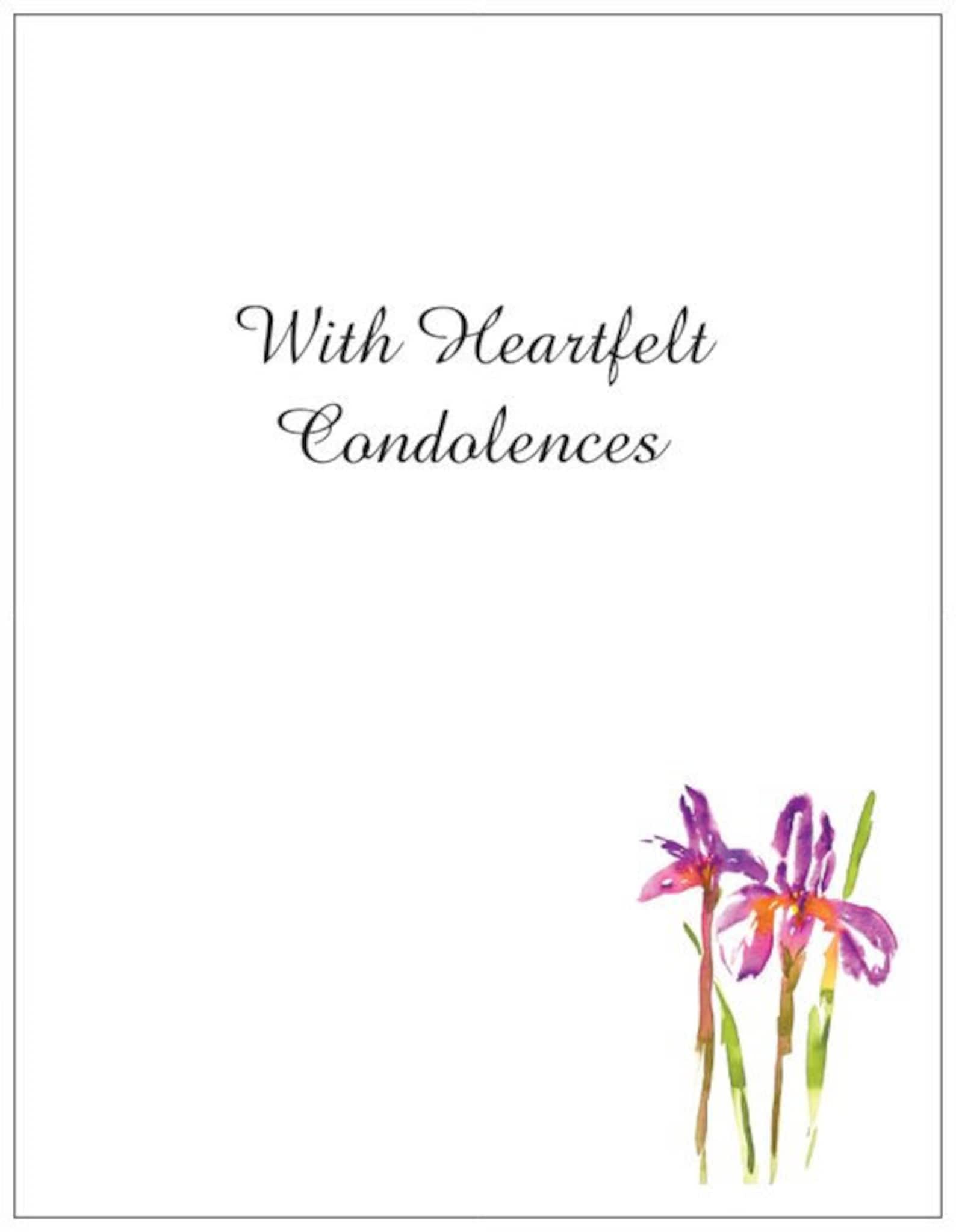 5 Sympathy Cards Condolence Cards Bereavement Cards Flowers Etsy