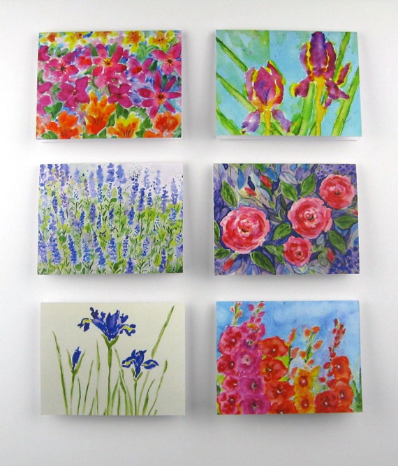 blank floral note cards
