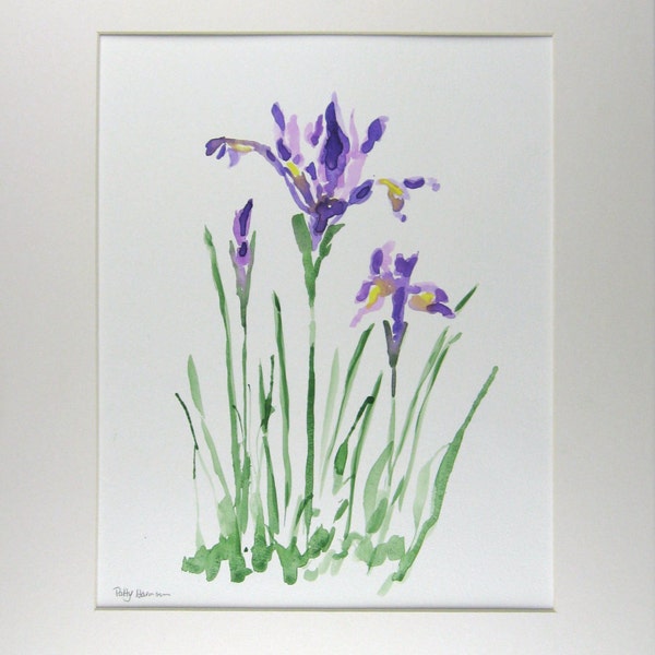 Abstract Watercolor "Japanese Iris' " by pattysgardenstudio