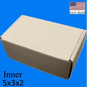 5 x 3 x 2 boîtes d'expédition en carton ondulé blanc, lot de 50 pièces