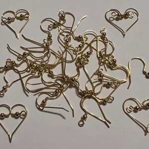 300 Vertical Gold plated Stainless Steel Ear Wires French Hook