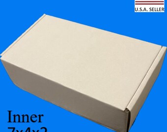 7x4x2 White Corrugated Cardboard Shipping boxes set of 50pcs