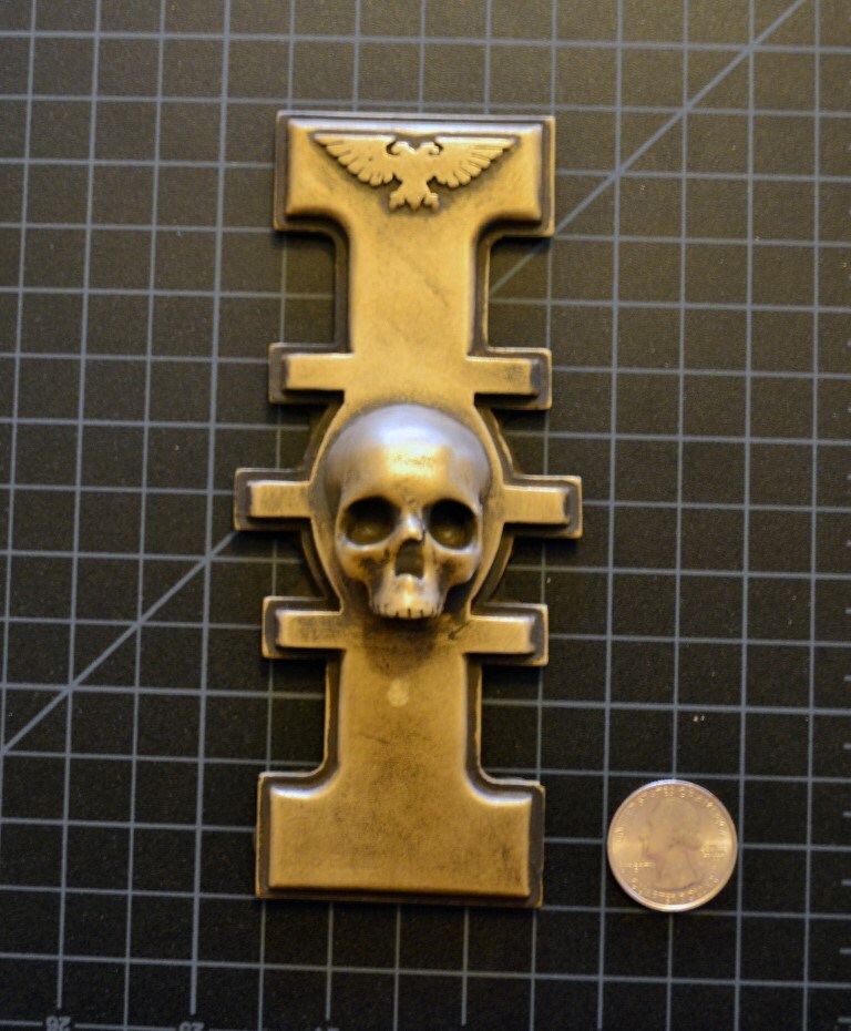 thumbnail image 2 of Inquisitorial Rosette Skull Symbol Enamel Pin Badge For War Game 2 of 14