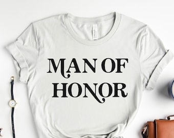 Retro Man of Honor Shirt | Hochzeitsparty T-Shirt | Man of Honor T-Shirt für Brautparty | Freund der Braut Shirt | Man of Honor T-Shirt Retro Style
