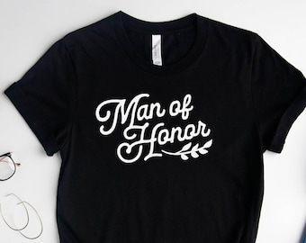 Mann der Ehre Kurzärmeliges T-Shirt - Groß und Groß - Mann der Ehre Geschenkbox - Guy Trauzeugin - Mann Trauzeugin