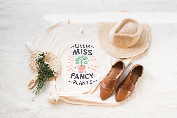 Little Miss Fancy Plants Tshirt | Crazy Plant Lady | Wet My Plants | Funny Plant Shirt | Plant Collector | Short Sleeve Plant Lover Tee