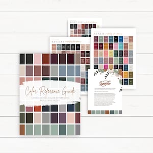 DIGITAL DOWNLOAD - Complimentary and Coordinating Color Reference Guide - Wedding Bridesmaid Dress Colors - Reference - Wedding Design Guide