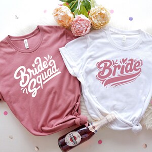 Modern Mauve Bride Squad Shirt | Wedding Party Swag | Bride Squad Tee for Bachelorette Party | Cute Matching Tees for Bride and Bridesmaids